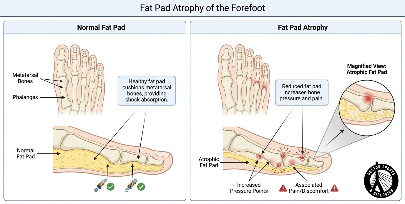 Forefoot fat pad atrophy